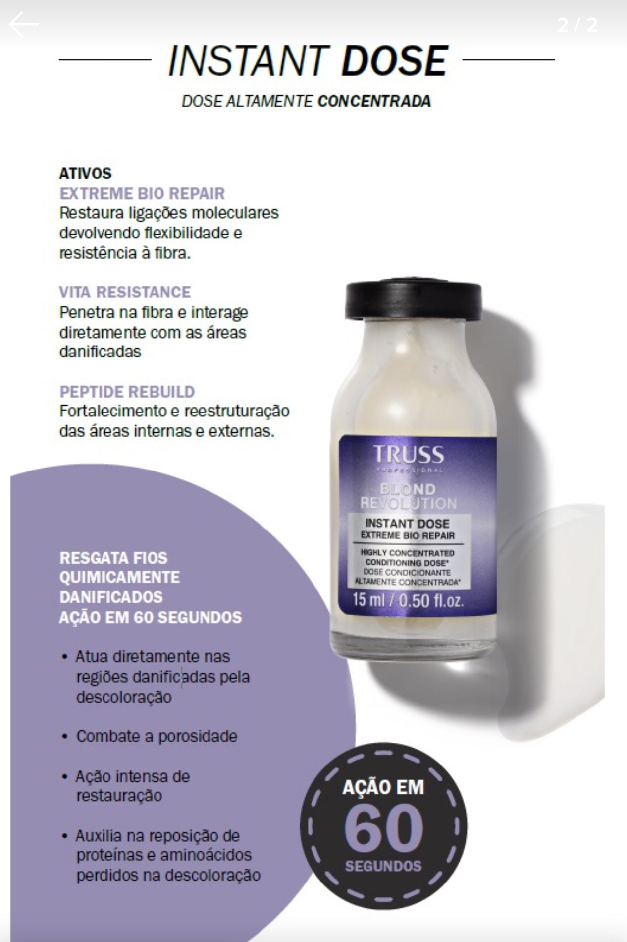 Truss Professional Blond Revolution Instant Dose Extreme Bio Hair
Repair - 6 x 0.50 oz