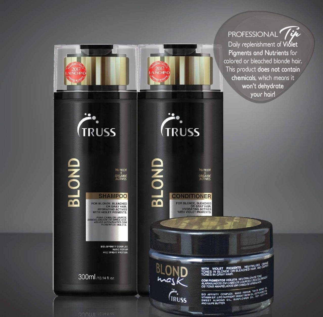 TRUSS Blond Hair Mask - Hydrating Violet Purple Toner Hair Mask Neutralizes Orange And Yellow Tones On Blonde, Bleached, And Gray Hair