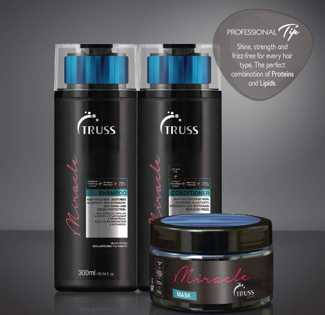 Professional Miracle Mask - Intensive Moisture; Protein Infused; Keratin Conditioning Hair Mask