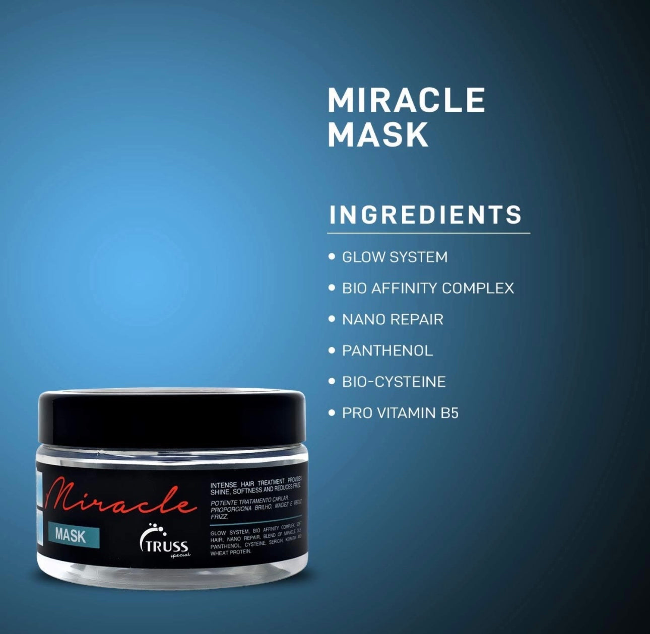 Professional Miracle Mask - Intensive Moisture; Protein Infused; Keratin Conditioning Hair Mask