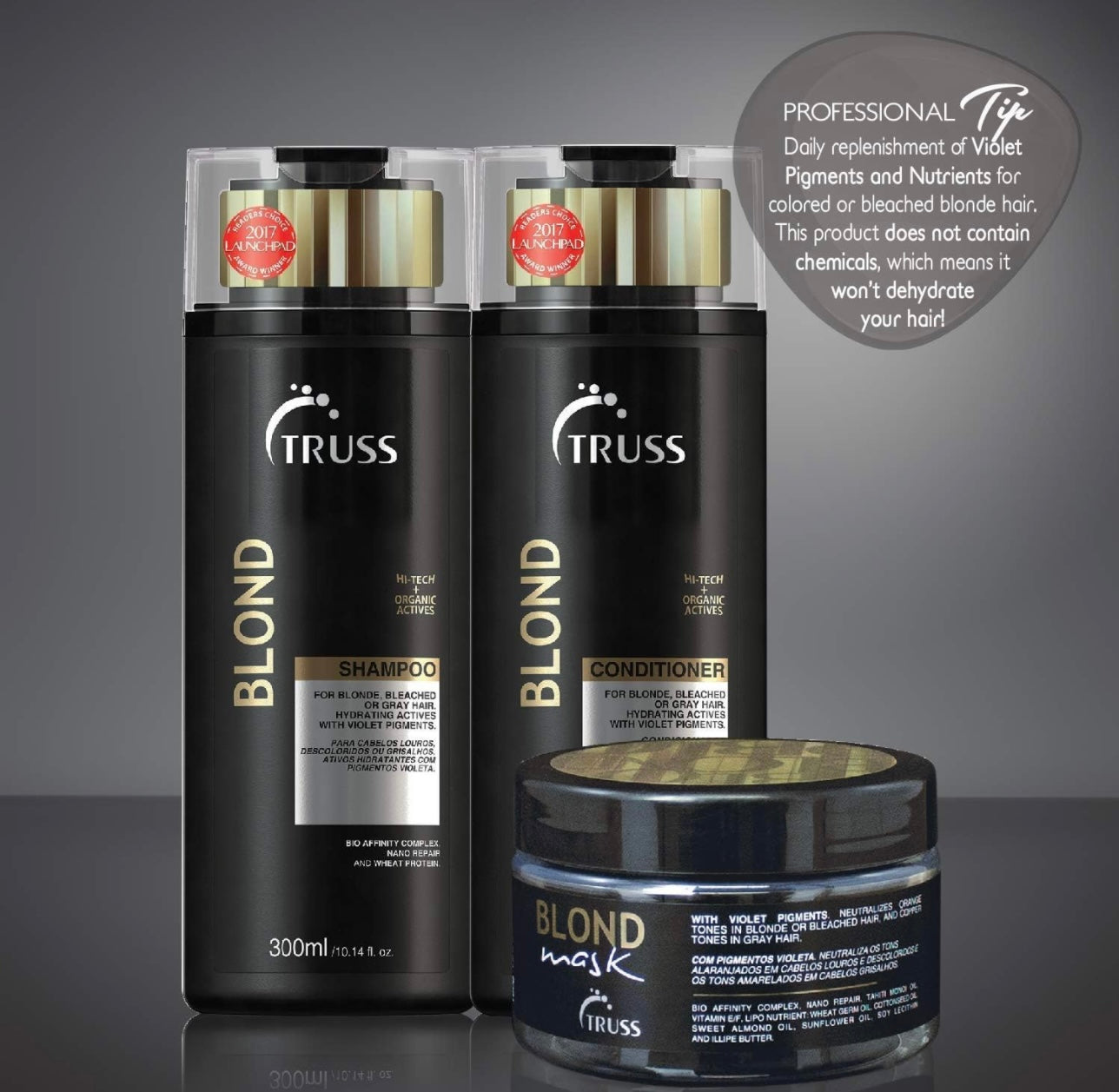 TRUSS Blond Shampoo - Violet Purple Shampoo For Blonde, Bleached & Gray Hair