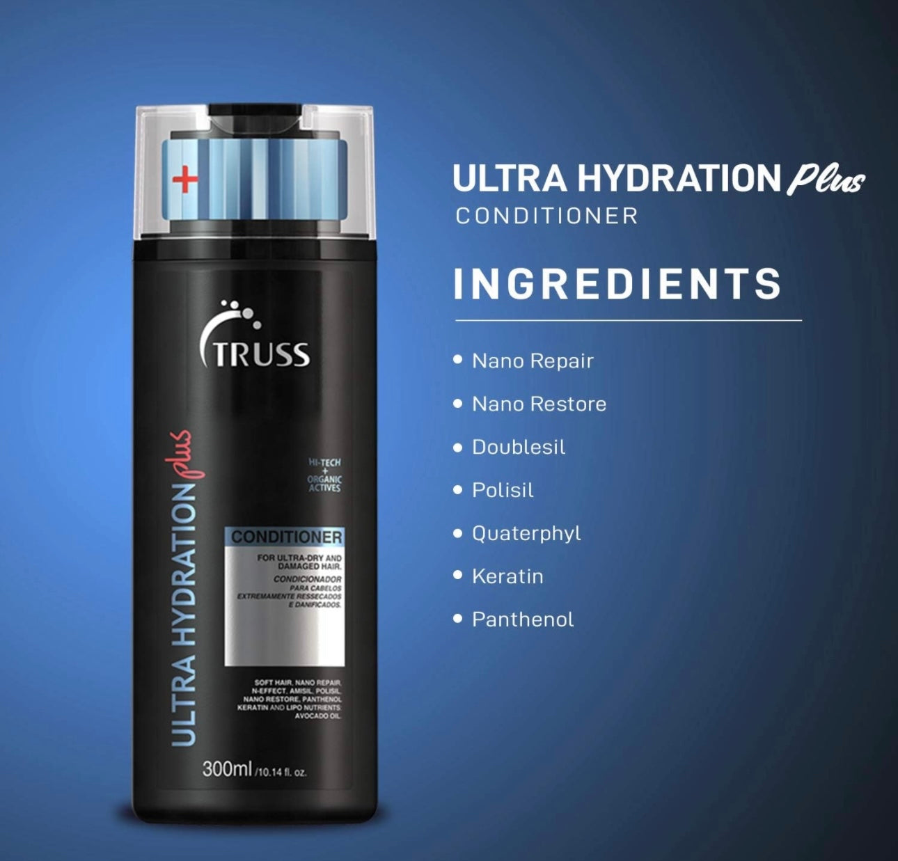 Ultra Hydration PLUS Conditioner - For Extremely Dry, Damaged Hair, Intensive Repair, Hydration, Restores Elasticity, Color Protection, Anti-Frizz Conditioner