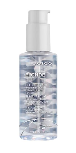 Joico Blonde Life Brilliant Glow Brightening Oil | For Blonde Hair | Tame Frizz | Boost Shine & Brilliance | Add Softness & Smoothness | With Monoi & Tamanu Oil | 3.4 Fl Oz