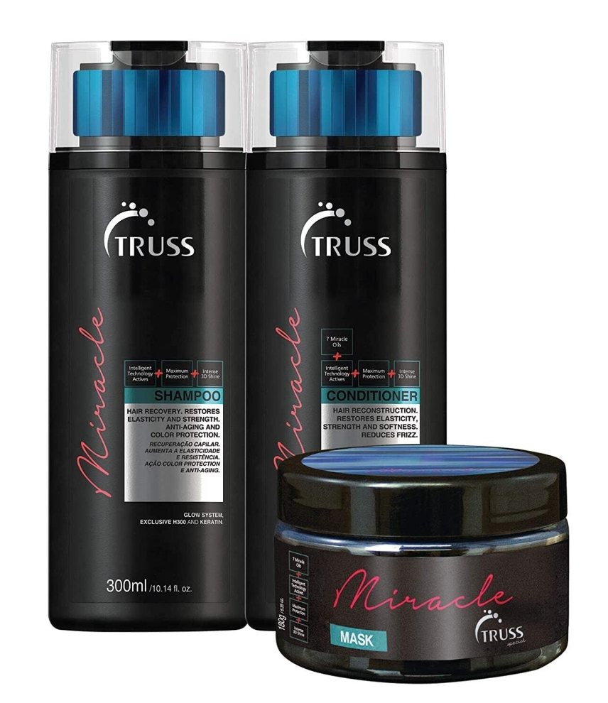 TRUSS Miracle Shampoo and Conditioner Set Bundle with Hair Mask