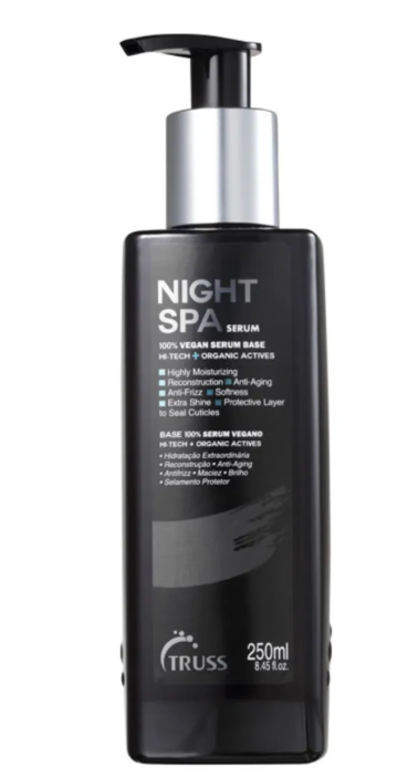 TRUSS Night Spa Serum - Overnight Hair Treatment - 100% Vegan Wax Base, Organic Actives - Moisturizing, Anti-Aging, Anti-Frizz Formula - Offers Softness, Extra Shine, Seals Hair Cuticle